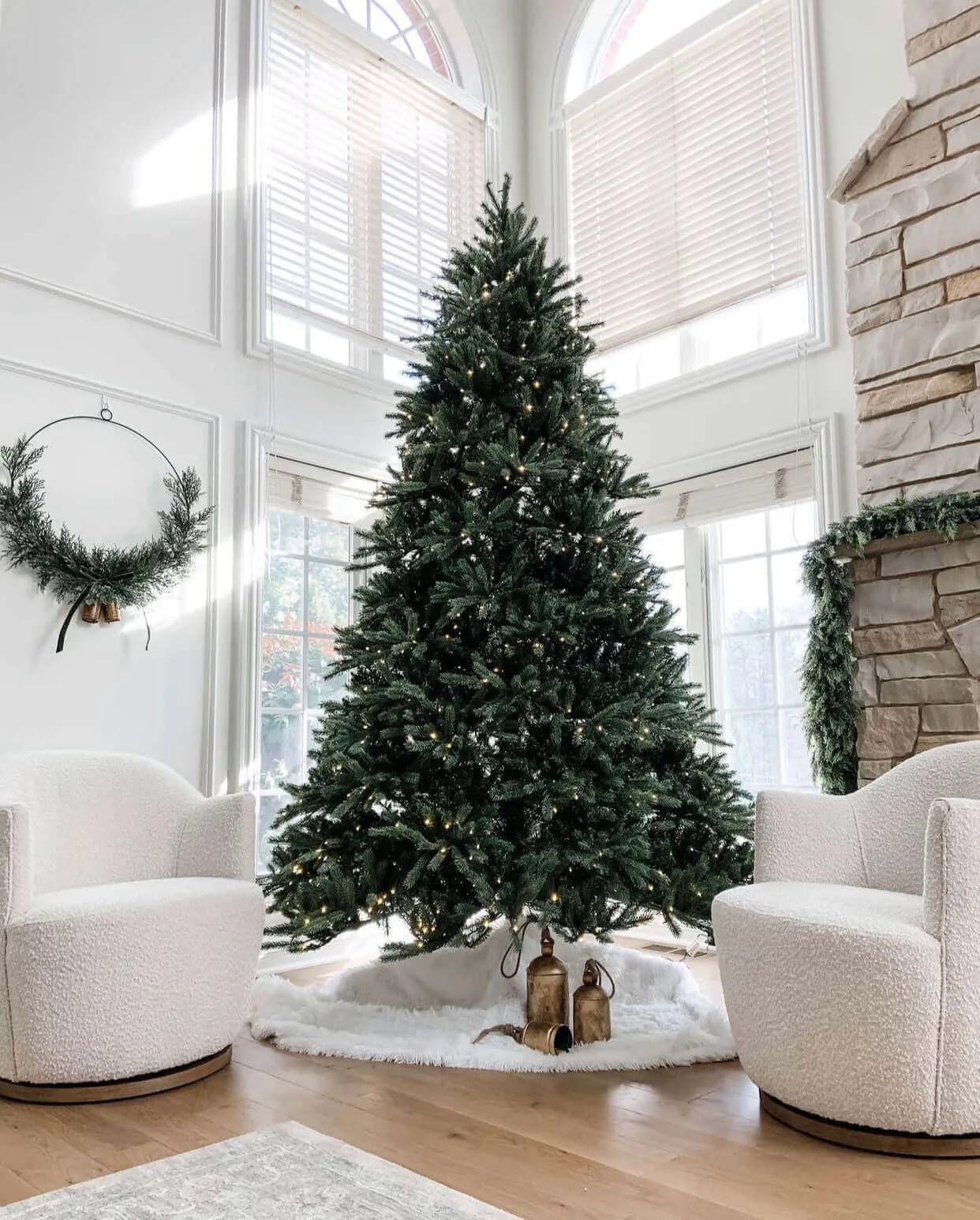 10' King Fraser Fir Artificial Christmas Tree with 1600 Warm White & Multi-Color LED Lights