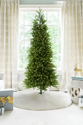 10' King Fraser Fir Slim Artificial Christmas Tree with 1100 Warm White LED Lights