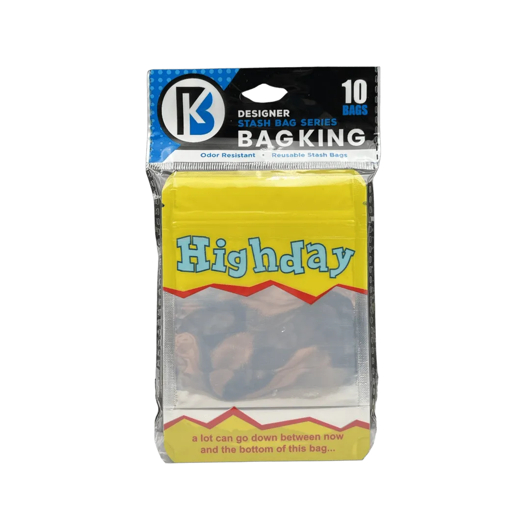 10-Pack Highday-Friday Smell Proof Mylar Bag | 1/8th ounce to 1/4th ounce