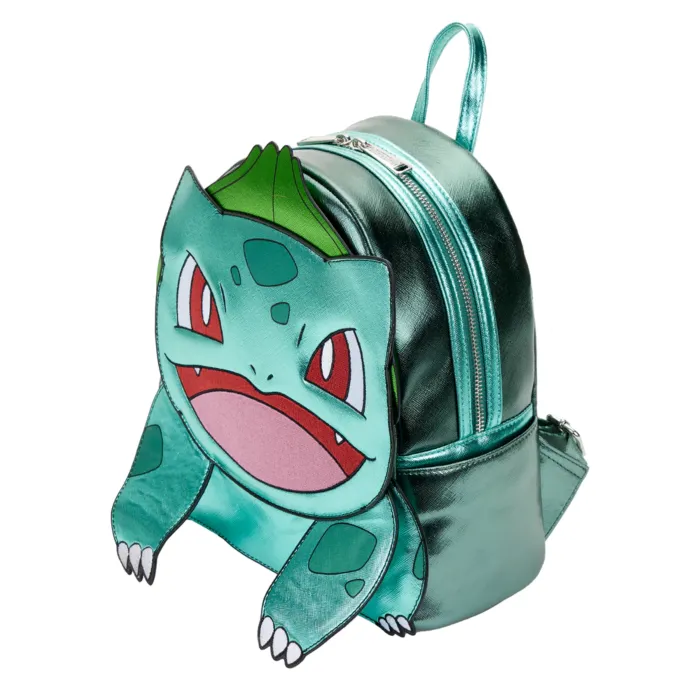 10" Pokemon - Metallic Bulbasaur Faux Leather Mini Backpack Bag Loungefly