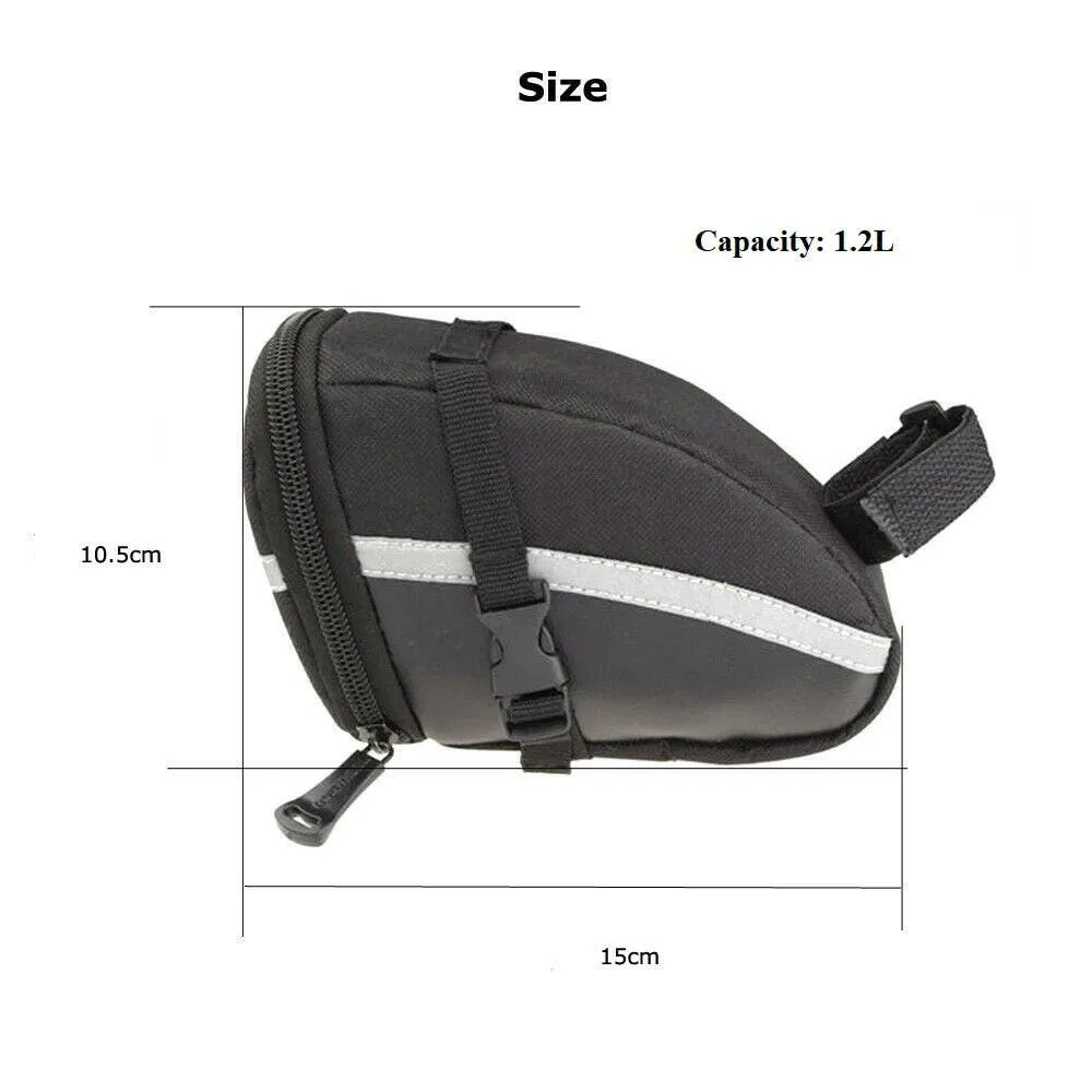 1.2L Bicycle Saddle Bag MTB Bike Rear Seat Bag Outdoor Mountain Bike Tail Bag Waterproof Bike Bag Cycling Seat Pouch Bag