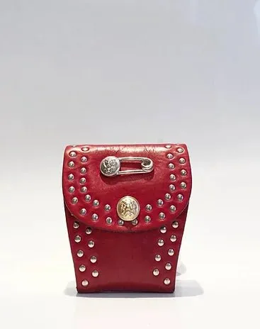 1980s Versus VERSACE MEDUSA Burgundy BELT PURSE with hook