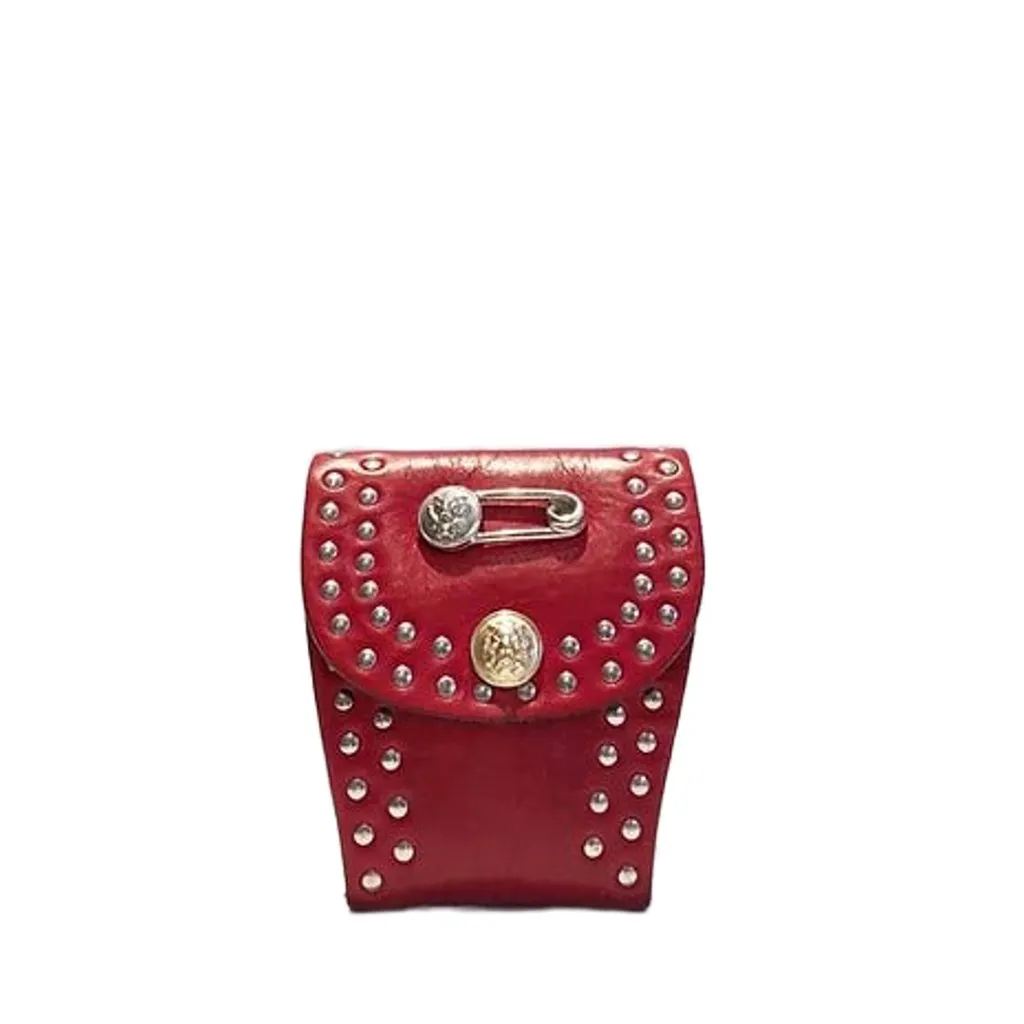 1980s Versus VERSACE MEDUSA Burgundy BELT PURSE with hook