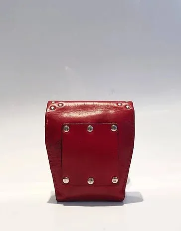 1980s Versus VERSACE MEDUSA Burgundy BELT PURSE with hook