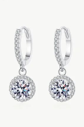 2 Carat Moissanite Round-Shaped Drop Earrings