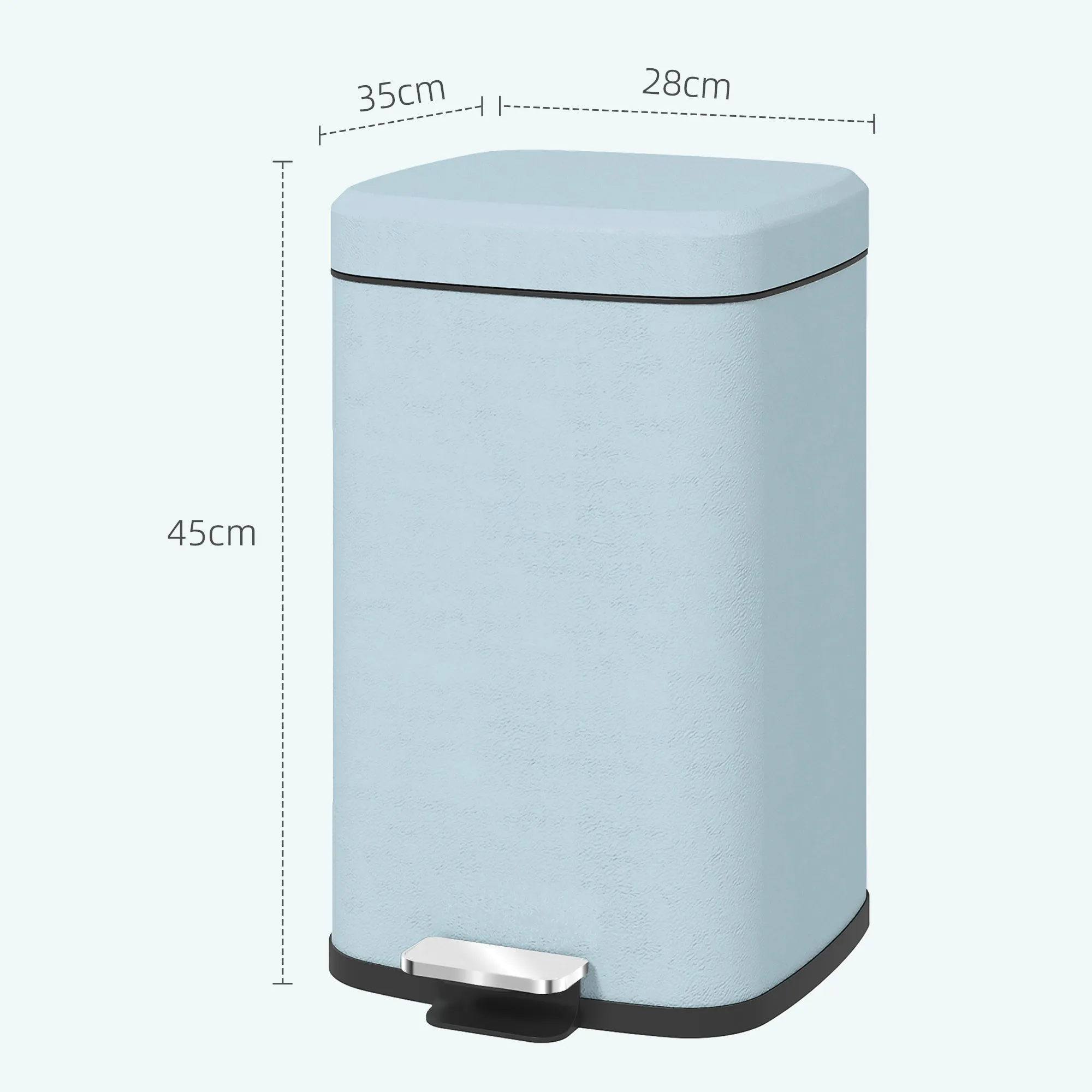 20L Kitchen Pedal Bin, Metal Rubbish Bin with Soft-close Lid, Light Green