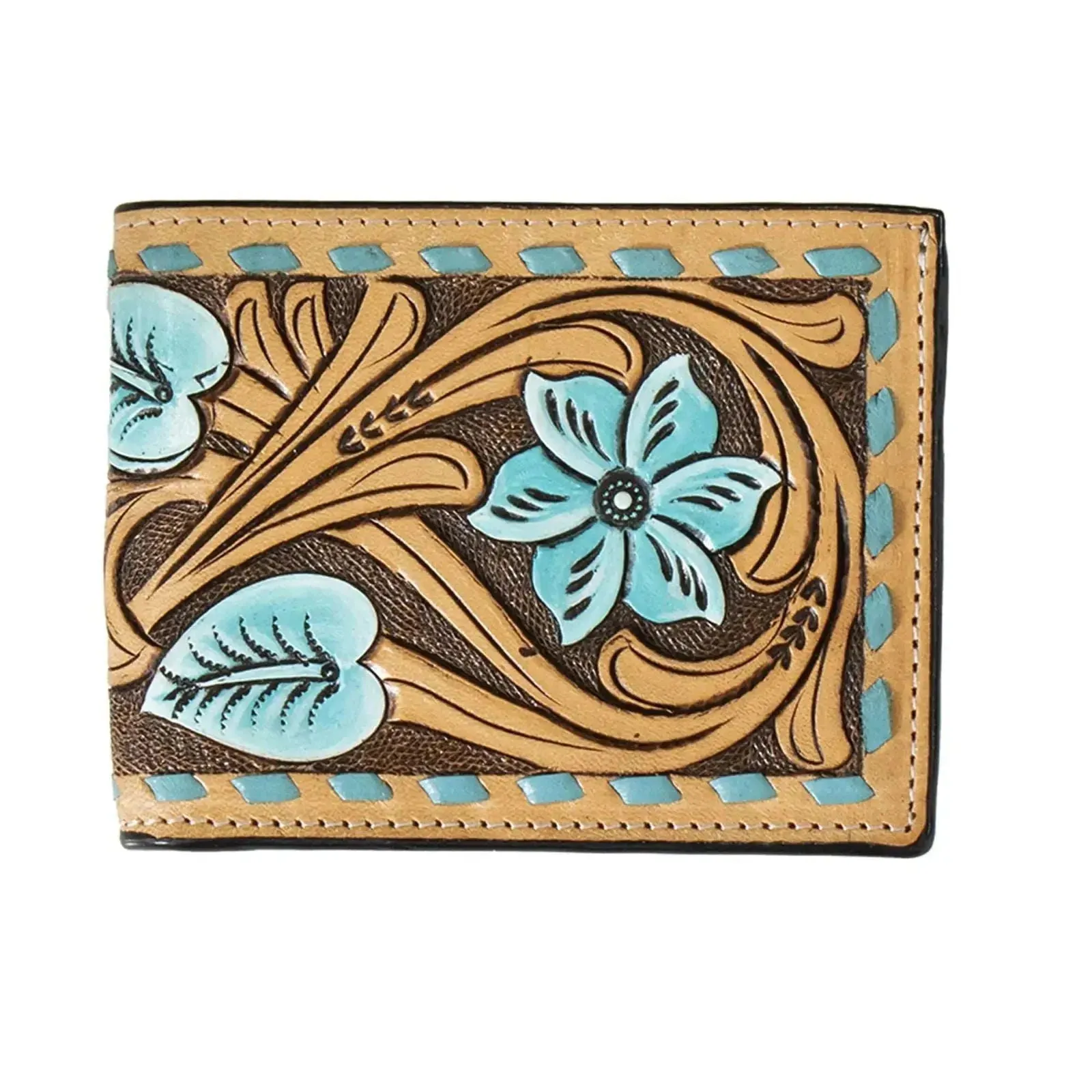 3D Turquoise Frontier - Men's Bi-Fold Wallet