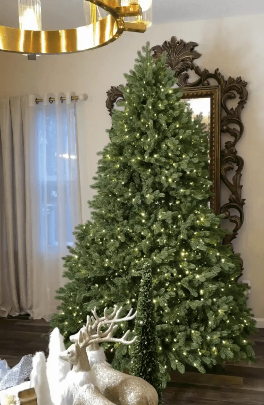 6.5' Cypress Spruce Artificial Christmas Tree with 1000 Warm White & Multi-Color LED Lights