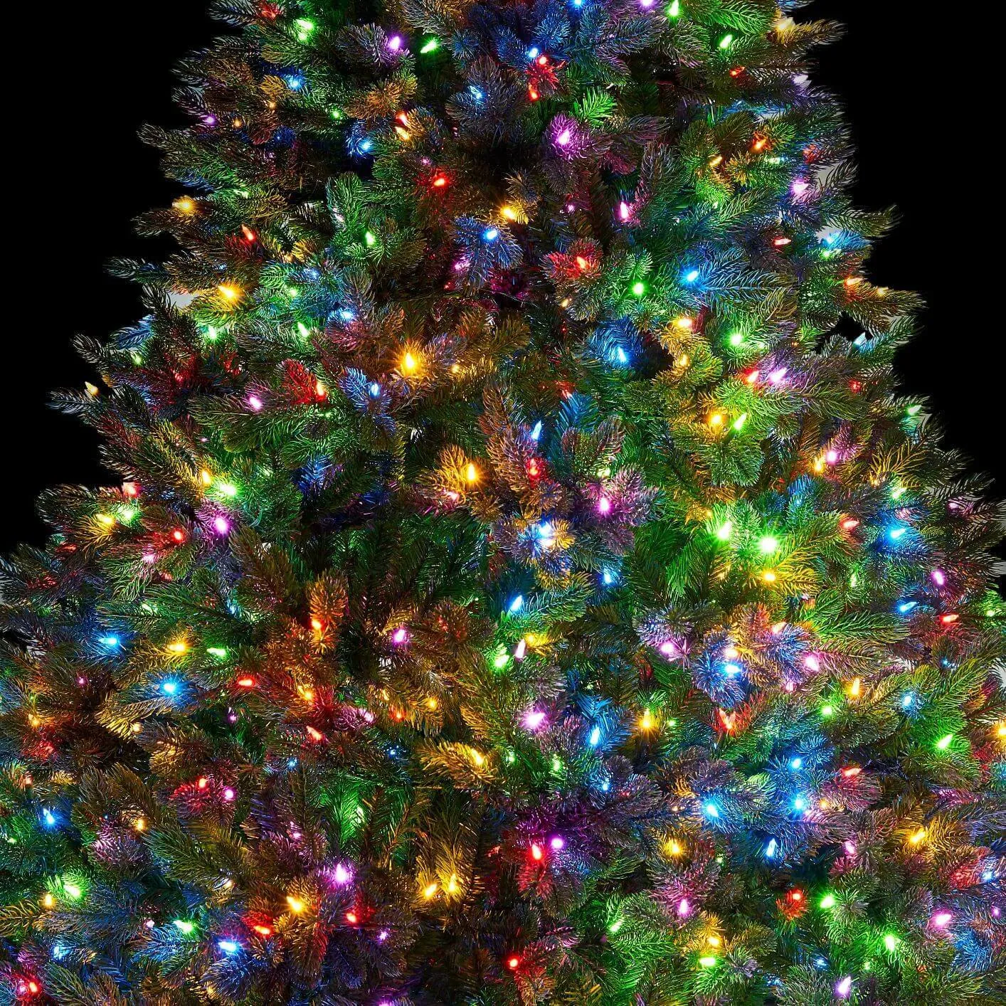 6.5' Cypress Spruce Artificial Christmas Tree with 1000 Warm White & Multi-Color LED Lights