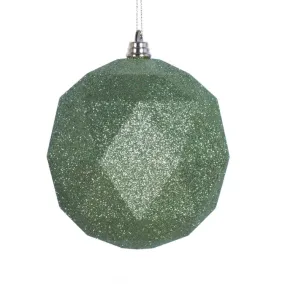 6" Lime Glitter Geometric Balls Ornaments 4 Per Bag