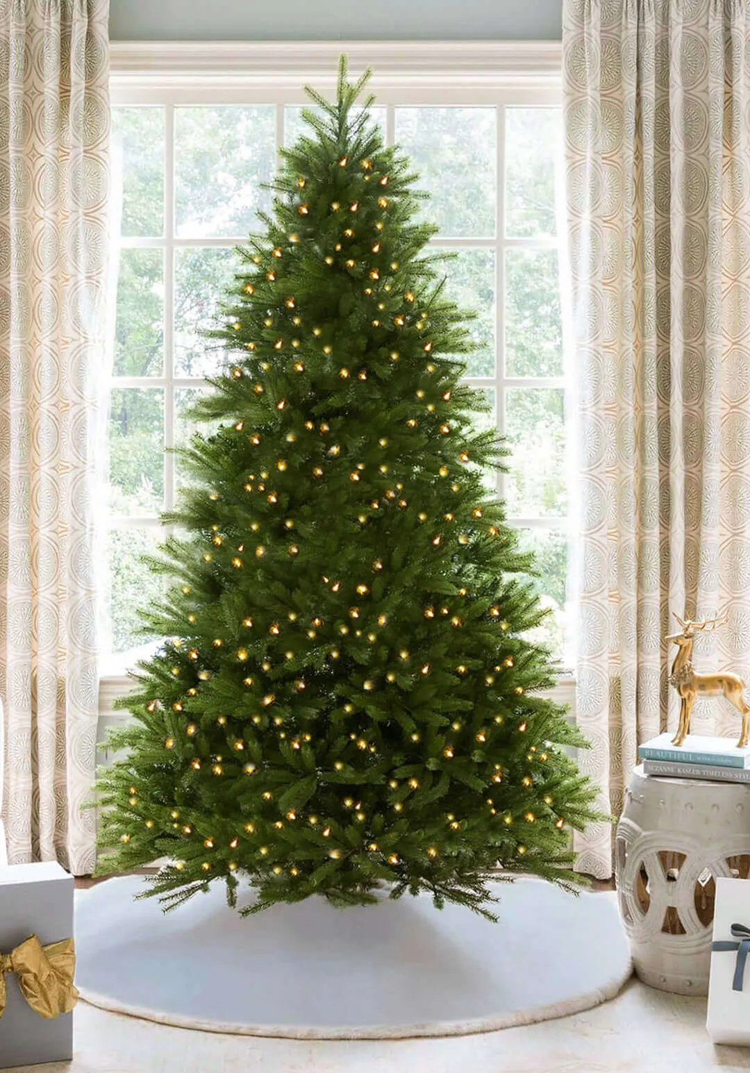 9' King Fraser Fir Artificial Christmas Tree with 1200 Warm White & Multi-Color LED Lights