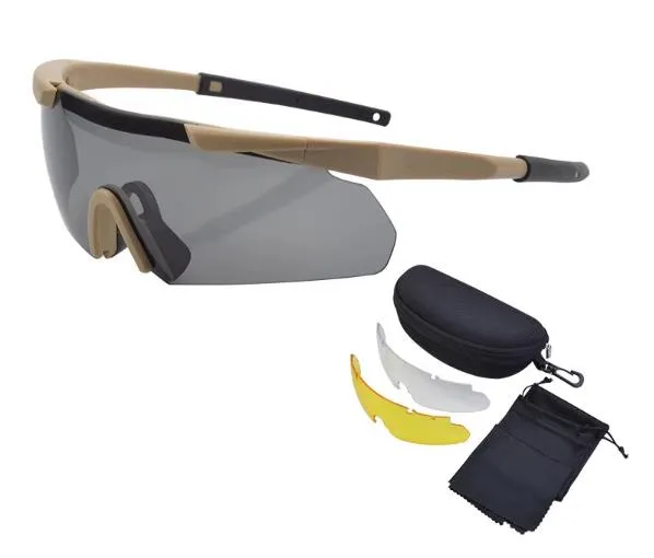 Airsoft Tactical Military Motorcycle Hunting Protection Glasses 3 Lenses Kit 3 Colours ATGM010