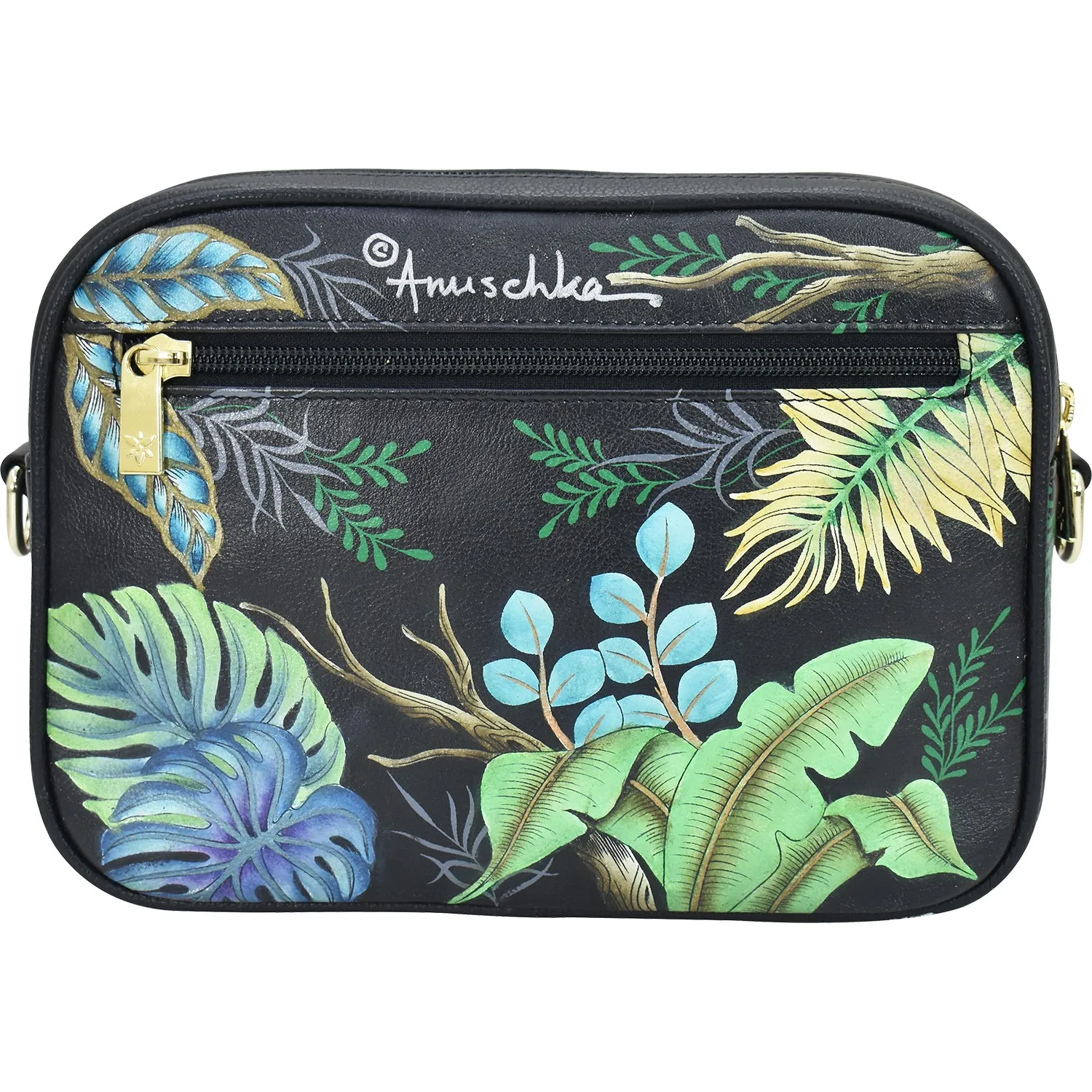 Anuschka Twin Top Messenger Rainforest Beauties Leather