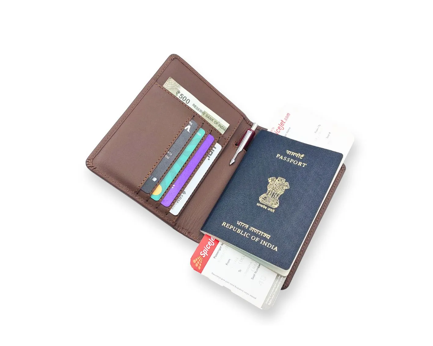 Ashoka Elite Passport Wallet - Tan