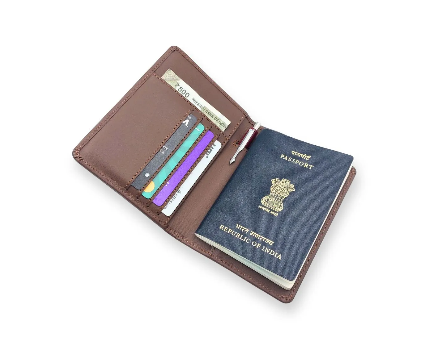 Ashoka Elite Passport Wallet - Tan