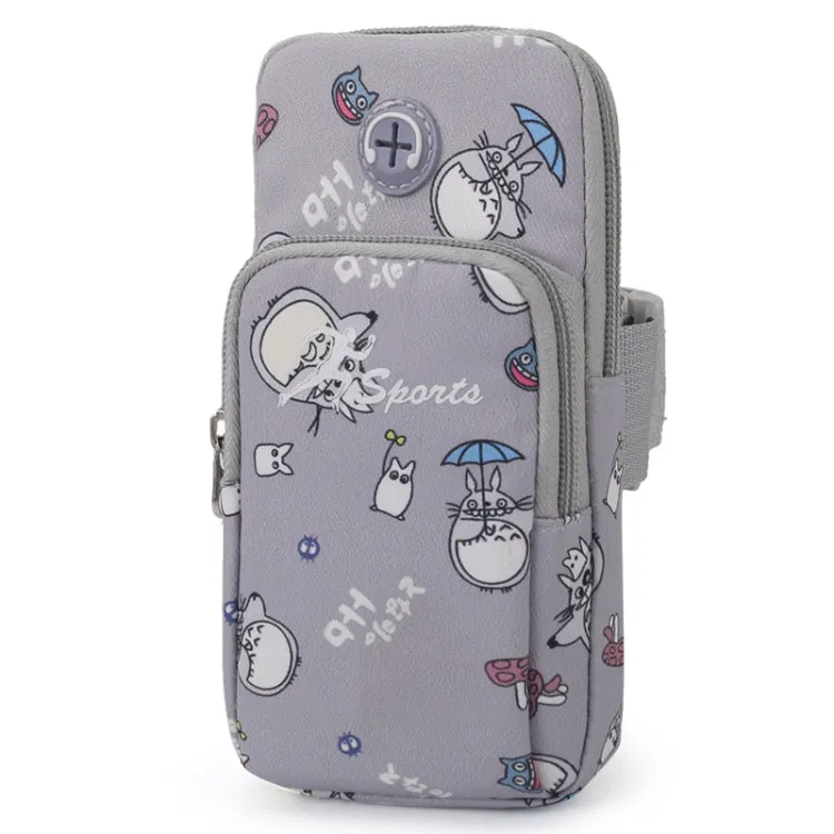 B095 Small Sports Mobile Phone Cartoon Arm Bag Wrist Fitness Bag(Gray Elephant)