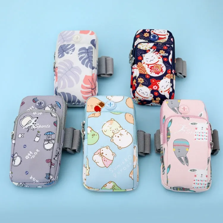 B095 Small Sports Mobile Phone Cartoon Arm Bag Wrist Fitness Bag(Rabbit)