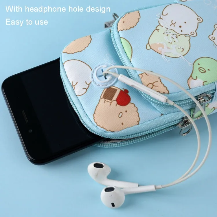 B095 Small Sports Mobile Phone Cartoon Arm Bag Wrist Fitness Bag(Rabbit)