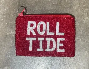 Beaded Small Coin Purse Roll Tide