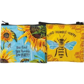 Bee Kind, Bee Humble, Bee Happy | Zipper Wallet