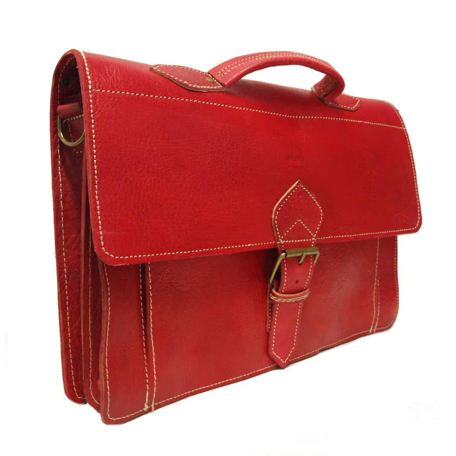 Berber Leather The Casablanca Leather Satchel - Red