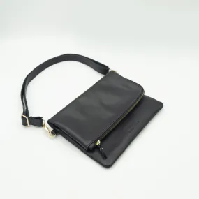 Black Convertible Clutch (w Gold Fittings)