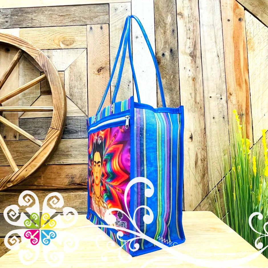 Blue Multi Medium Frida - Shopping Morral