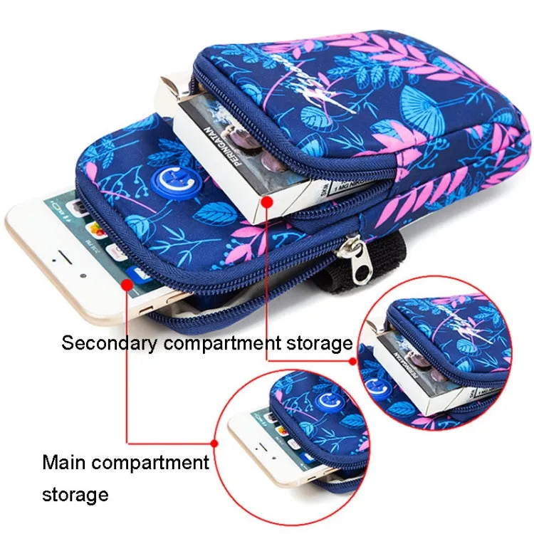 BO28 Enlarged Running Mobile Phone Arm Bag Outdoor Wrist Bag(Blue)