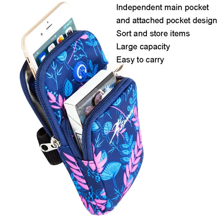 BO28 Enlarged Running Mobile Phone Arm Bag Outdoor Wrist Bag(Blue)