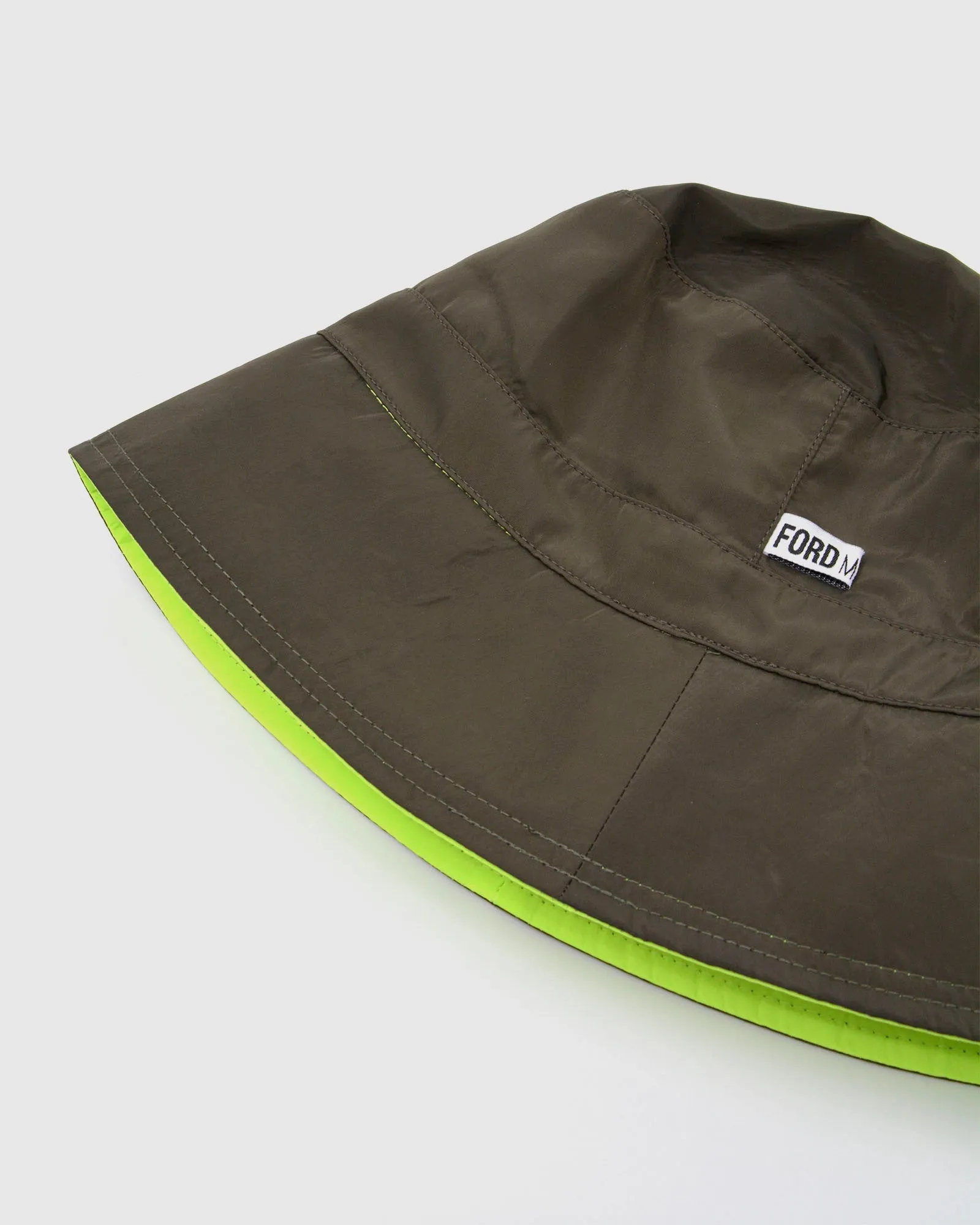 BOBBY Reversible Unisex Bucket Hat (fluro green/khaki)