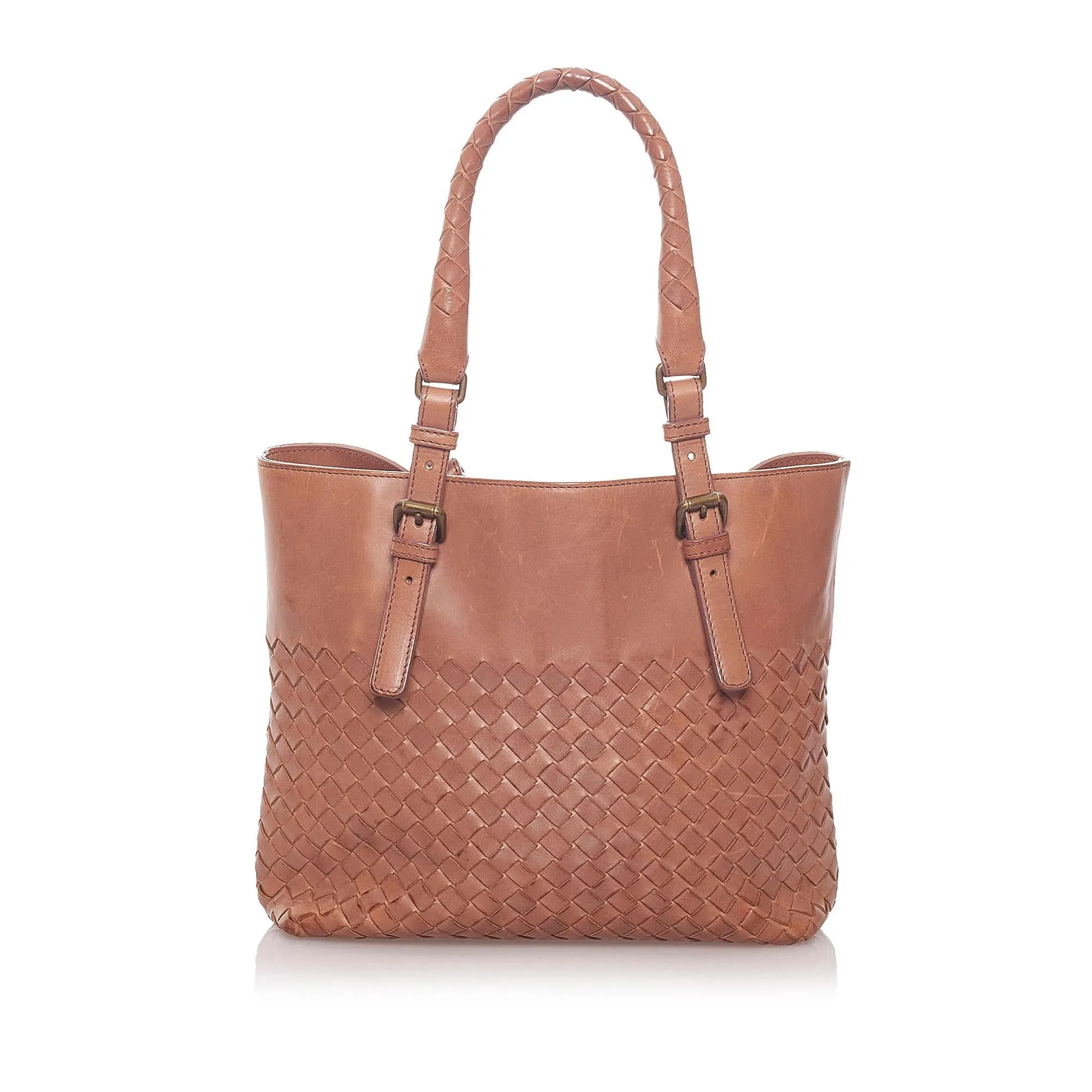 Bottega Veneta Intrecciato Leather Handbag (SHG-29162)