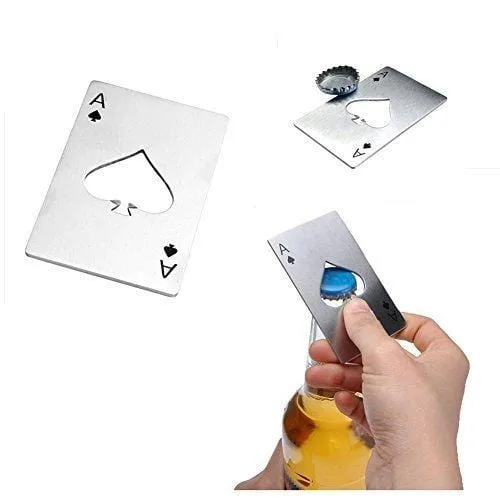 Bottle Opener-Stainless Steel Credit Card Size Casino Bottle Opener for Your Wallet-2 pcs