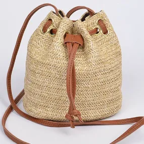 Bucket Of Love Straw Bag