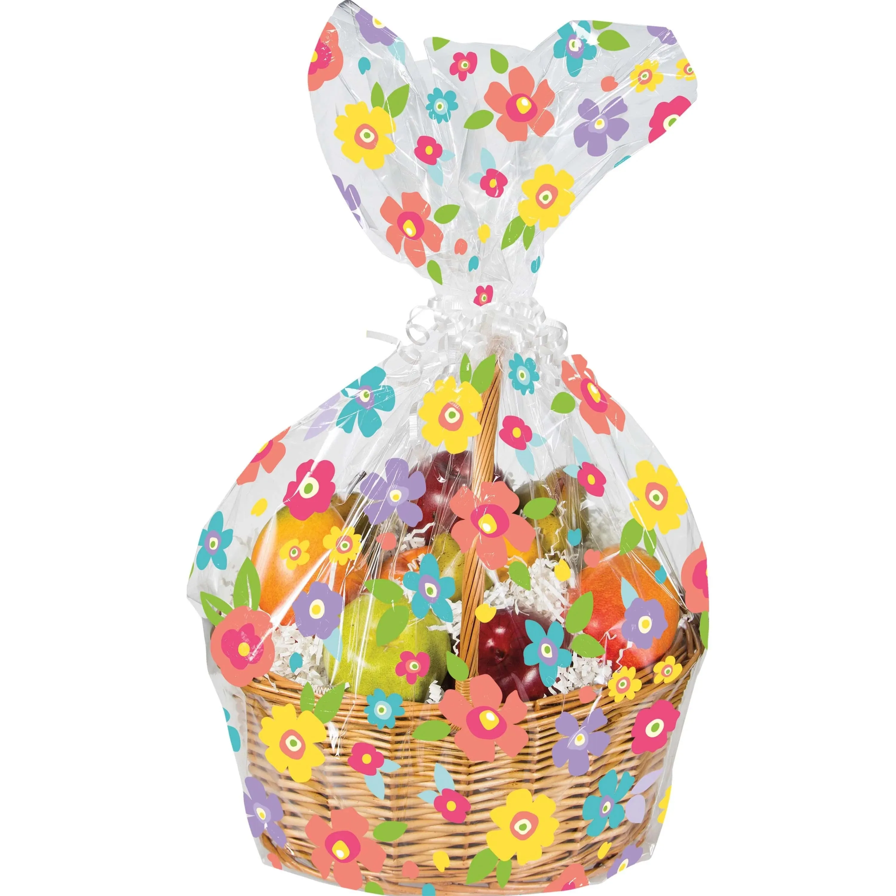 Bulk Spring Floral Cello Basket Bag (12 per Case)