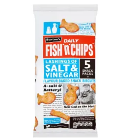 Burton's Fish n Chips Salt & Vinegar Flavour Baked Snack Biscuits 125g