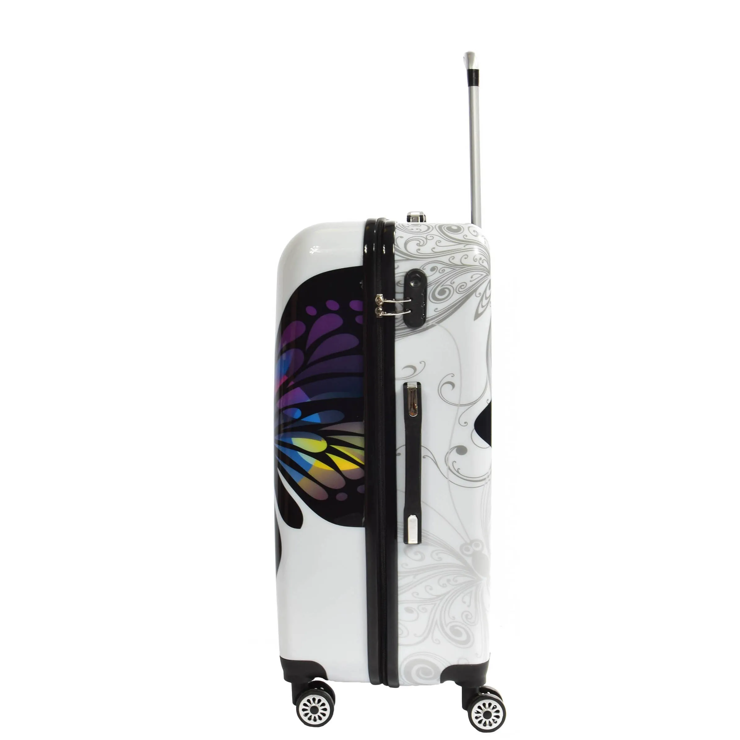 Butterfly Print Hard Shell Four Wheel Expandable Luggage