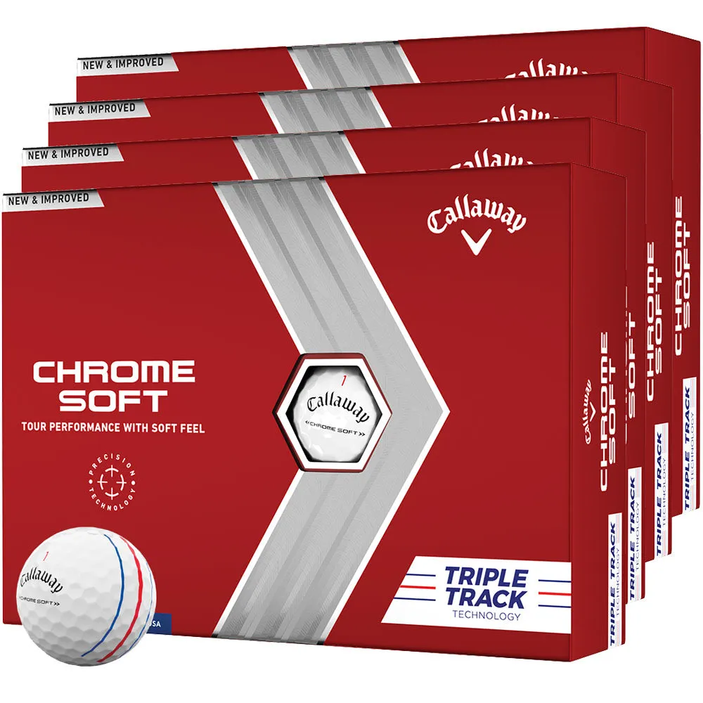 Callaway Chrome Soft Triple Track Golf Balls - White - 4 for 3 (48 Pack)