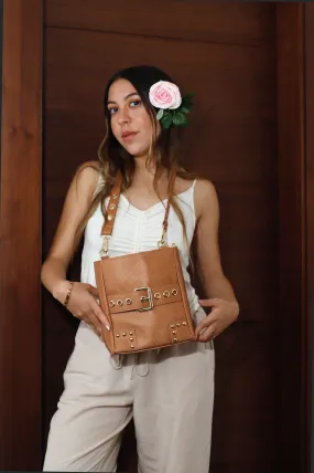 Camel Faux Bucket Bag - Shop Naz