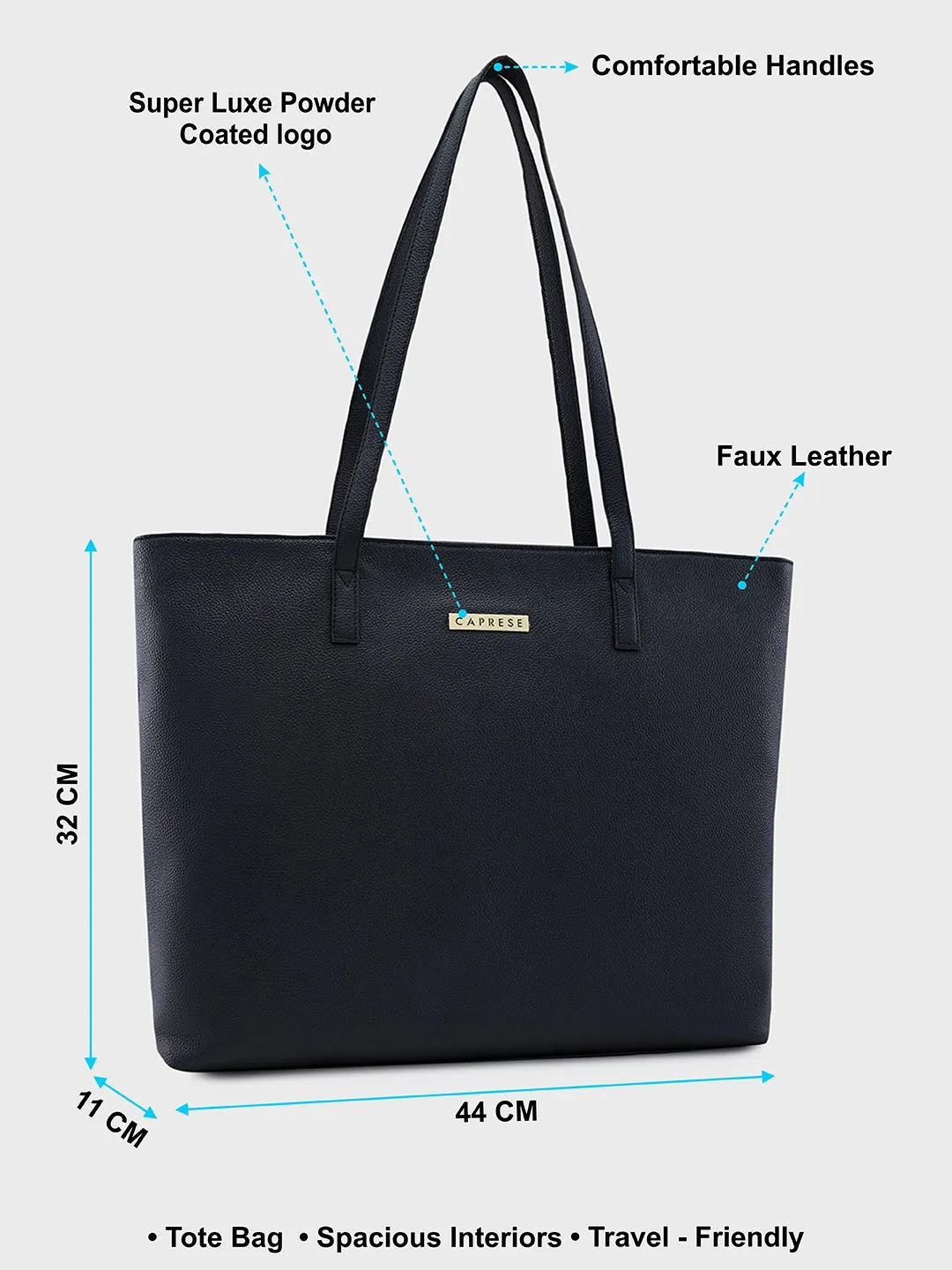 Caprese Amayra Laptop Tote Large Black