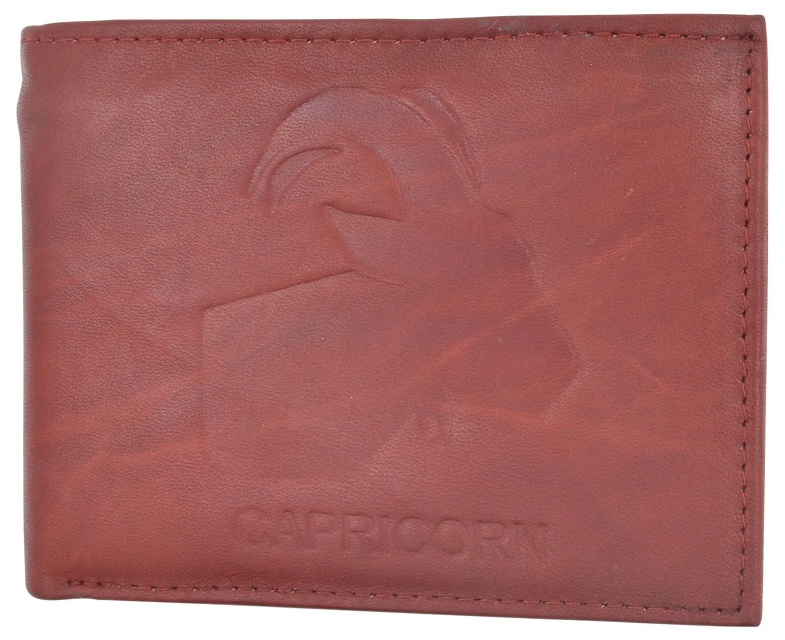 Capricorn Zodiac Sign Bifold Trifold Genuine Leather Men's Wallets