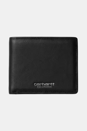 Carhartt WIP Vegas Billfold Wallet (Leather Black/Silver)