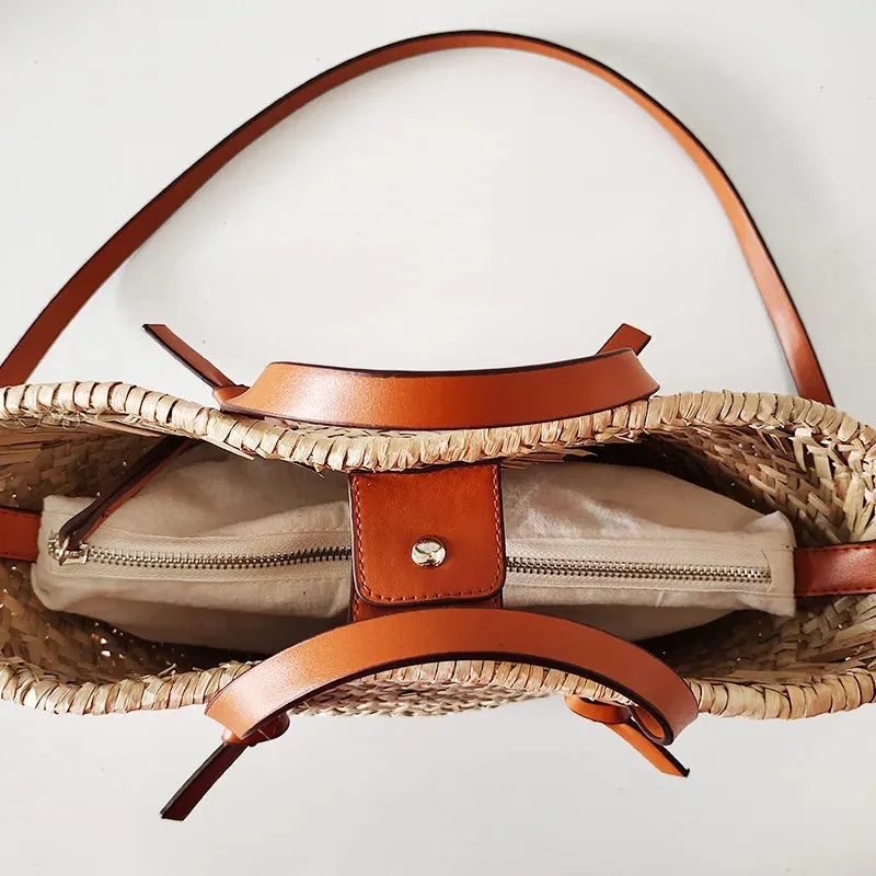 Cassia Raffia Straw Basket Bag