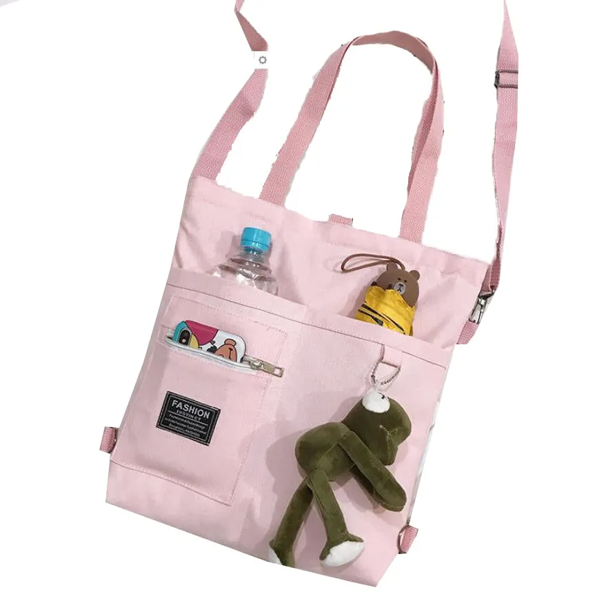 Casual Women's Large Capacity Shoulder Bag With Frog Pendant