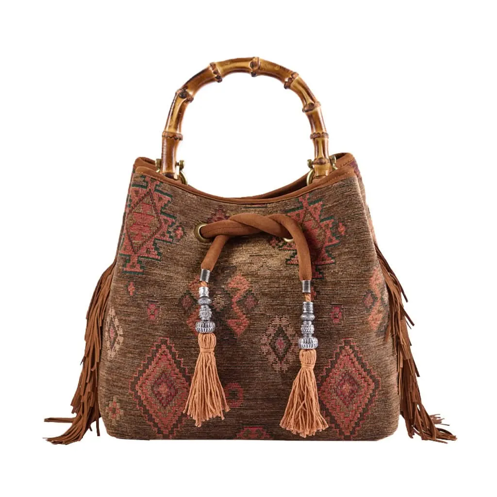 Cayos Maya Velvet Jacquard Bucket Bag by Viamailbag