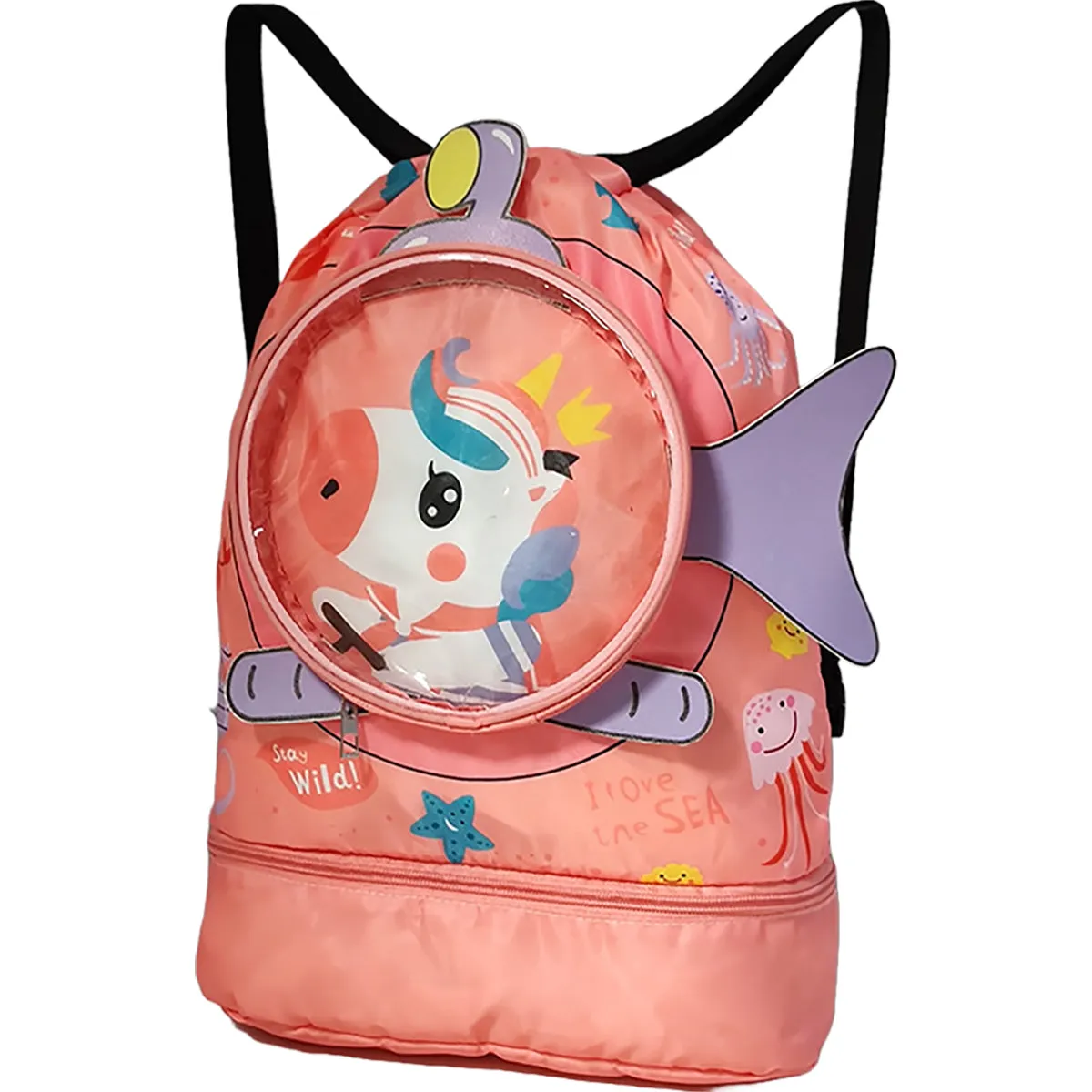 Children's swimming bag portable storage bag cute cartoon Waterproof Backpack