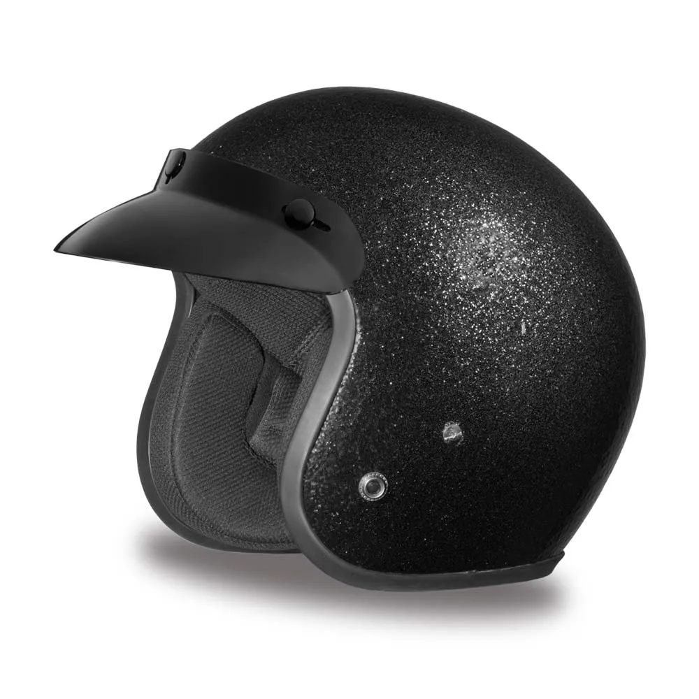 Close Out Clearance Daytona Helmets DC7-A ‘Cruiser’ Black Metal Flake ¾ Open Face Helmet