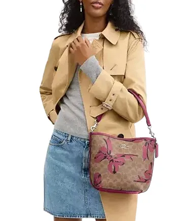 Coach City Bucket Bag In Signature Canvas With Bow Print