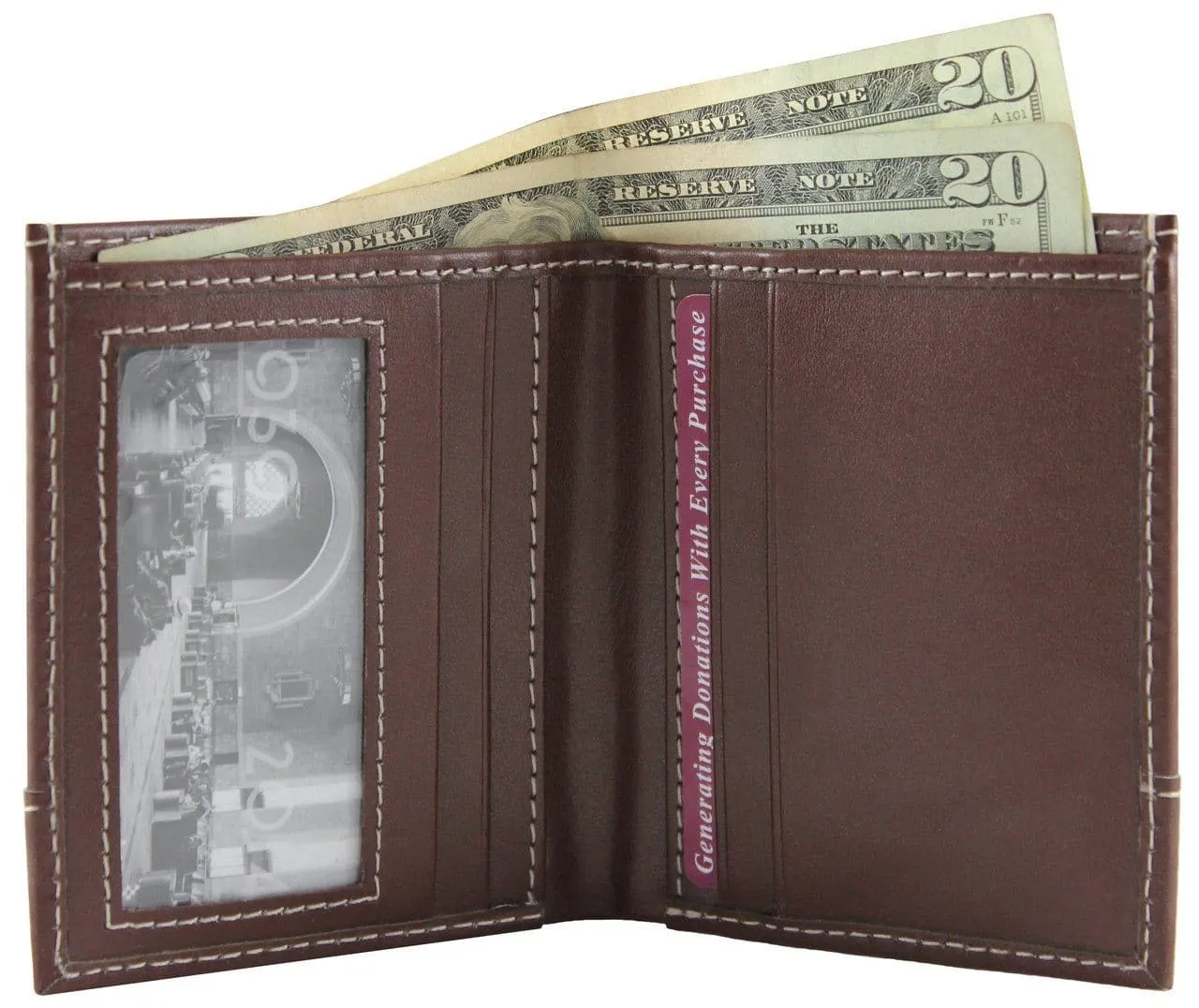 'Coleman' Bi-Fold Vegan Wallet by The Vegan Collection - Brown