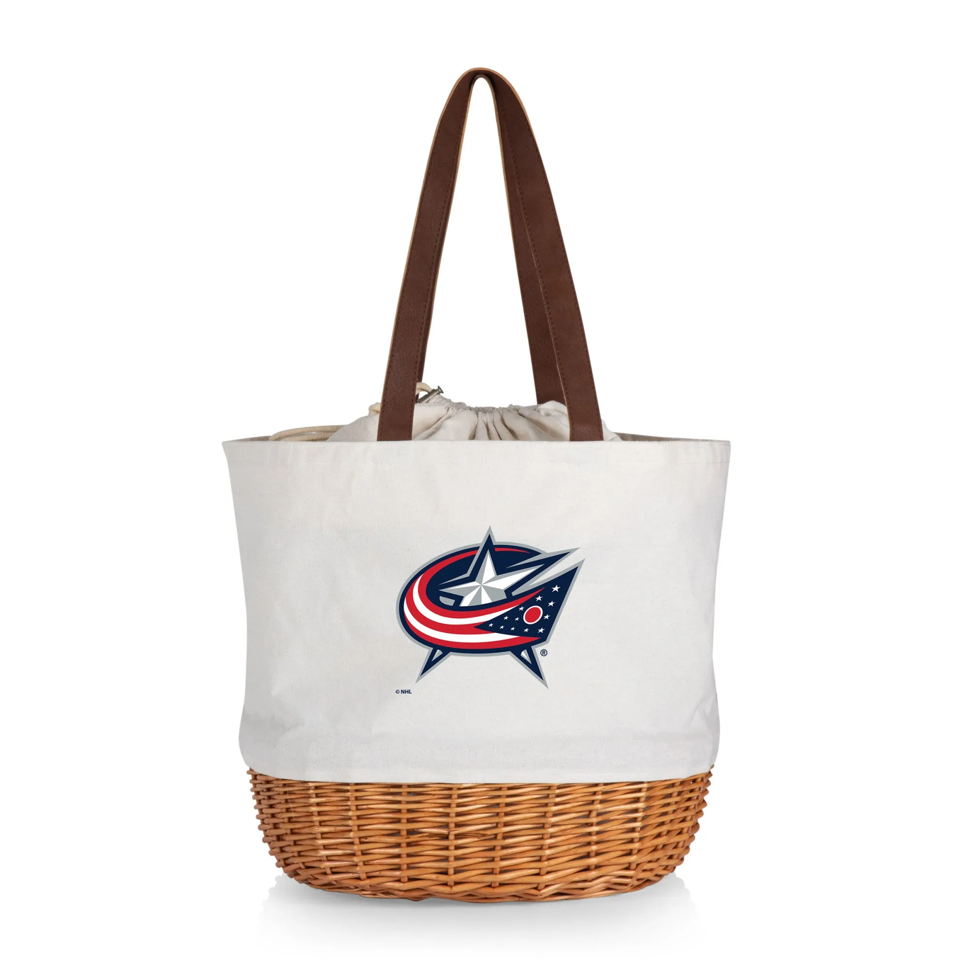 Columbus Blue Jackets - Coronado Canvas and Willow Basket Tote