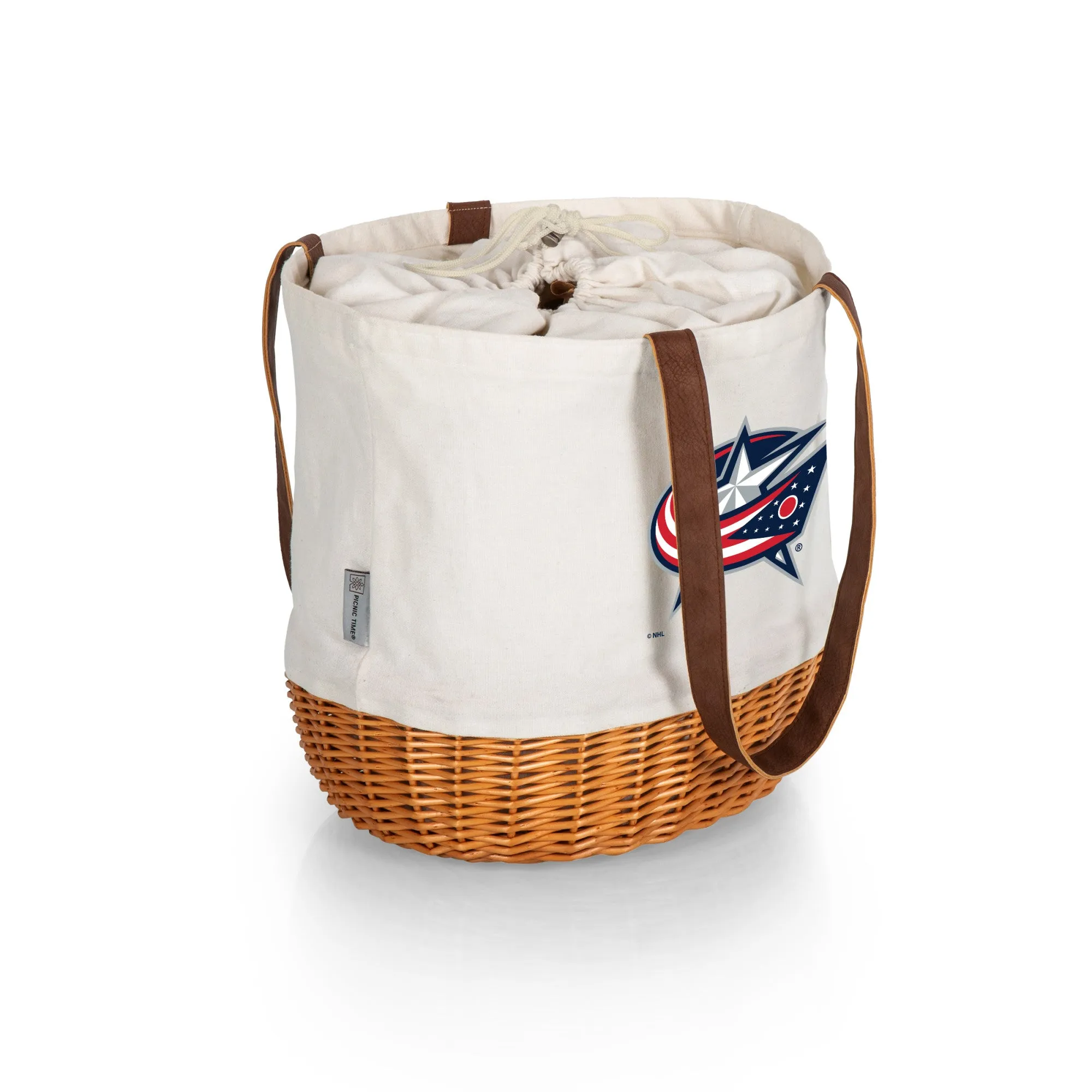 Columbus Blue Jackets - Coronado Canvas and Willow Basket Tote